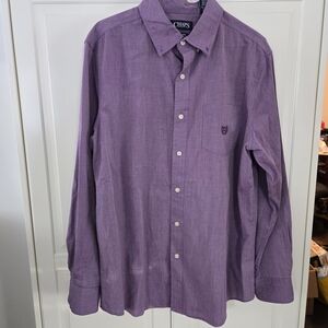 Chaps Men's Casual Button Down in Rich Purple